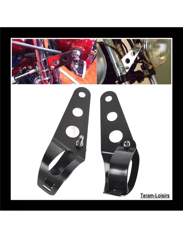 Petit Prix Pattes de Fixation pour Phare Eclairage Moto 35 à 43 mm Yamaha Suzuki Honda Bmw
