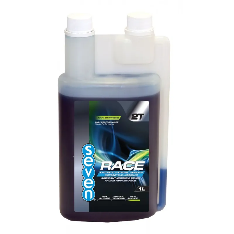 Huile 2 temps SEVEN RACE – 1L avec doseur intégré Vente Directe