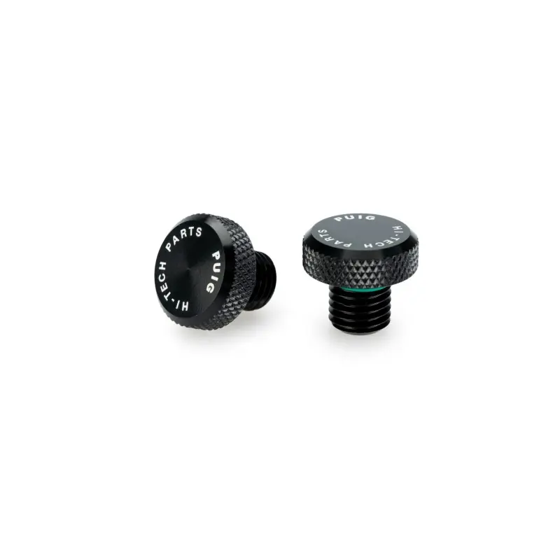 Jeu de Bouchon de Rétroviseur Puig M10x1.25 QJMOTOR Noir Quantité Limitée