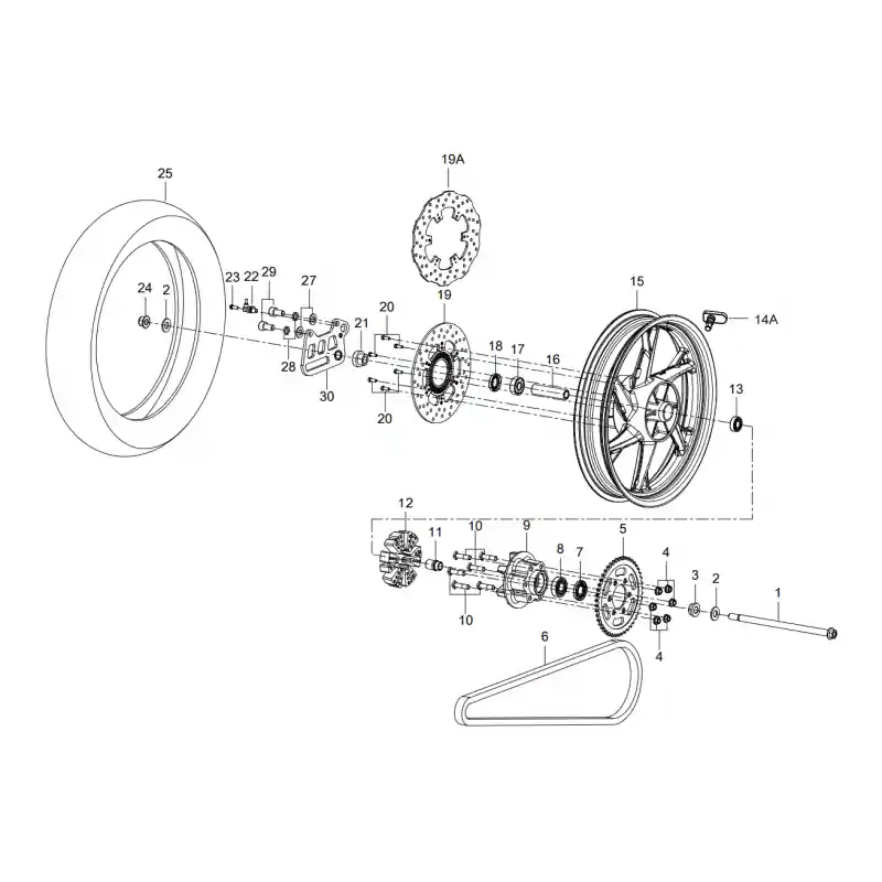 Commander Vite Roue Arrière 4 – ECROU M10X1.25 QJ