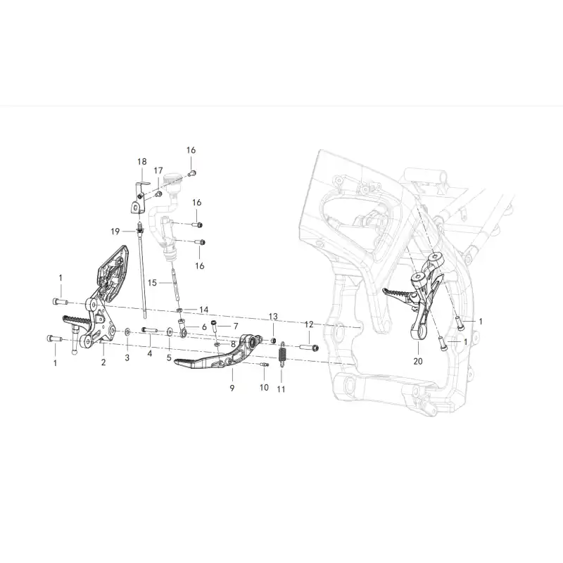 Reposes Pieds Droit / Pédale de Frein 1 – VIS M8X25 QJ Solde