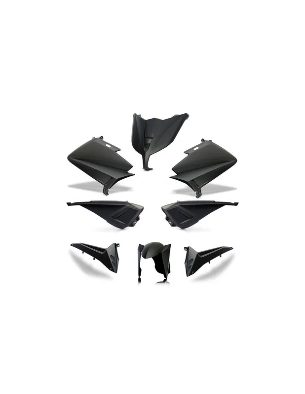 Vente Directe Kit carénage BCD TMAX 530 PHASE 2 – FACE NOIR MAT – COQUE ARRIERE AVEC POIGNEES – FLANC AVEC RETROVISEUR