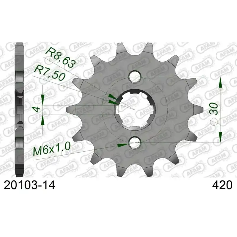 Usine Directe Pignon 14 dents pour chaine 420