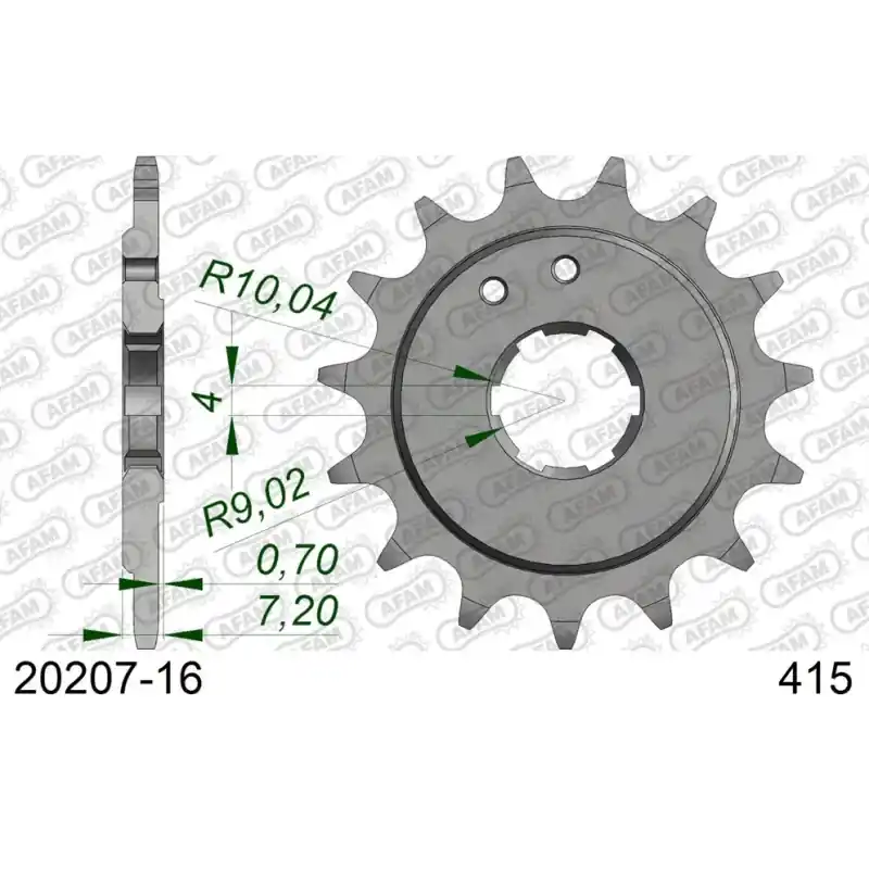 Authentique Pignon 16 dents pour chaine 415