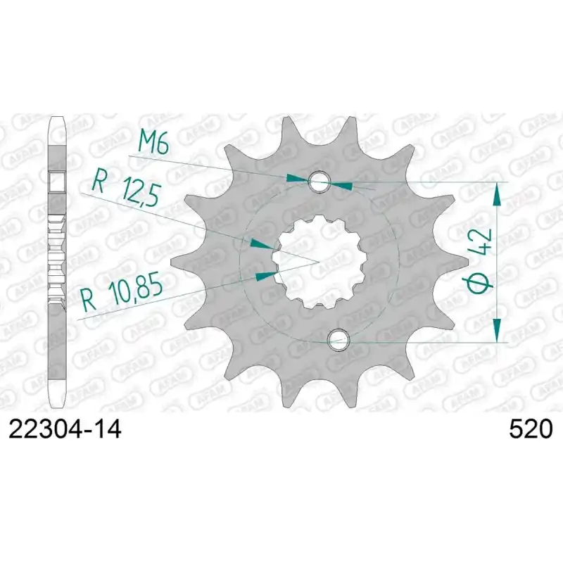 Usine Directe Pignon 14 dents pour chaine 520