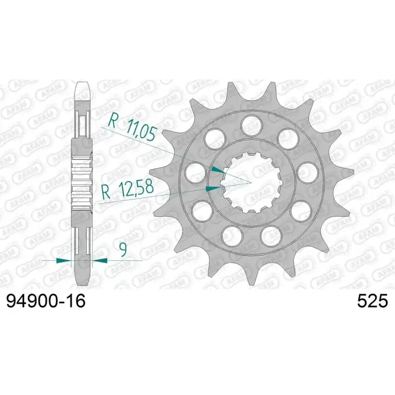 Pignon 16 dents pour chaine 525 Usine Directe