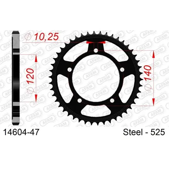 Acheter Direct Couronne Acier 47 dents pour chaine 525