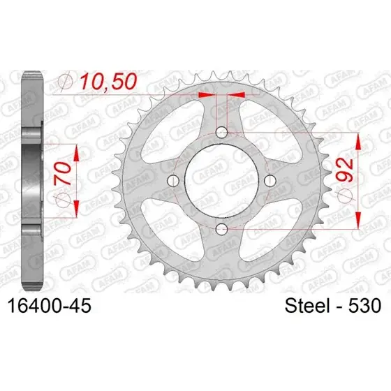 Achetez Aujourd&rsquo;hui Couronne Acier 45 dents pour chaine 530
