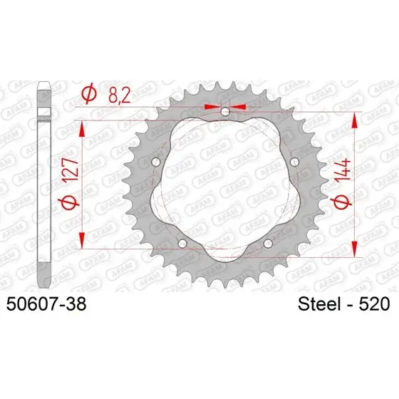 Couronne Acier 38 dents pour chaine 520 Nouvel Arrivage