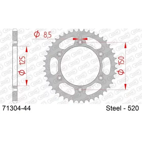 Super Prix Couronne Acier 44 dents pour chaine 520