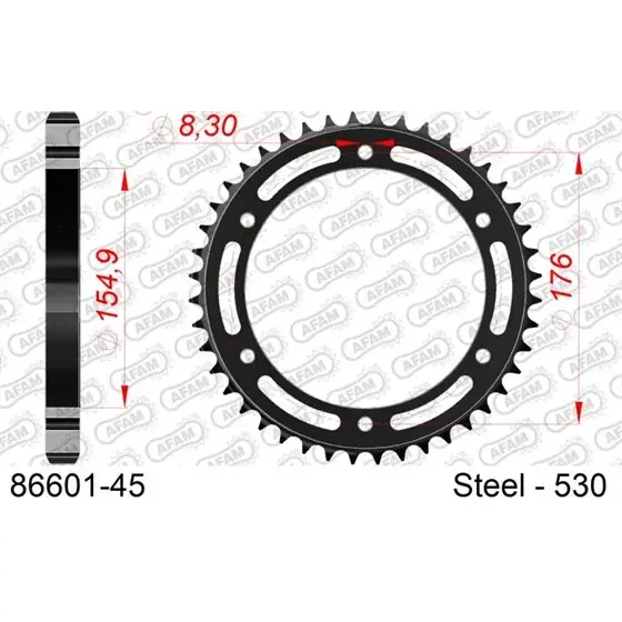 Vente Flash Couronne Acier 45 dents pour chaine 530