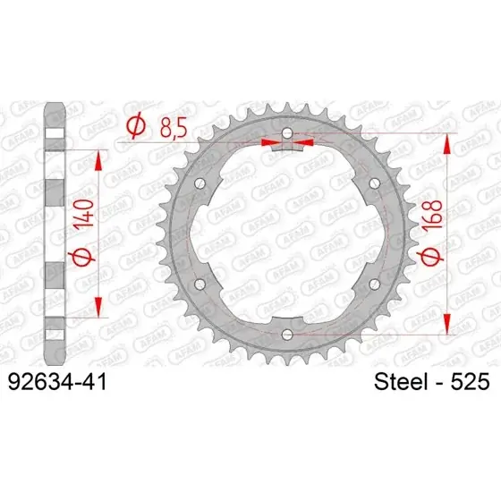 Couronne Acier 41 dents pour chaine 525 Remise