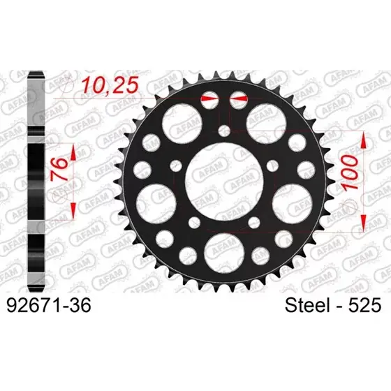 Vente Directe Couronne Acier 36 dents pour chaine 525