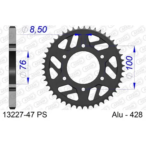 Couronne En Alu 47 PS dents pour chaine 428 Prix Réduit