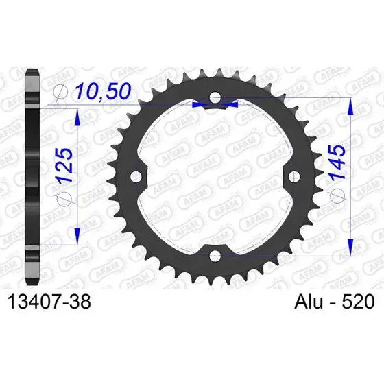 Vente Flash Couronne En Alu 38 dents pour chaine 520