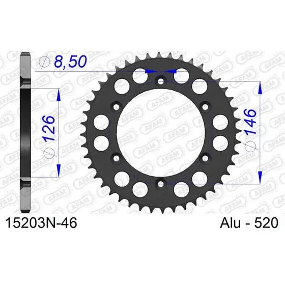 Vente Directe Couronne En Alu 46 dents pour chaine 520