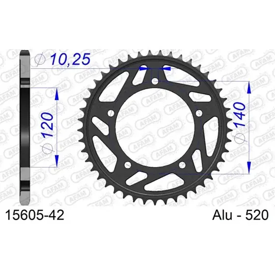 Dernier Modèle Couronne En Alu 42 dents pour chaine 520