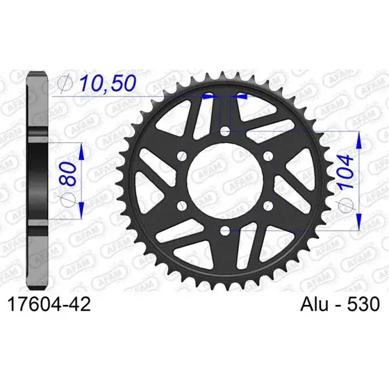 Top Vente Couronne En Alu 42 dents pour chaine 530
