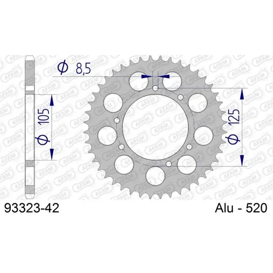 Acheter Direct Couronne En Alu 42 dents pour chaine 520