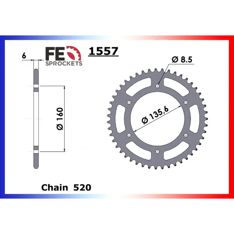Achat Immédiat Couronne Acier 49 dents pour chaine 520 – France Equipement 1451.1557.49