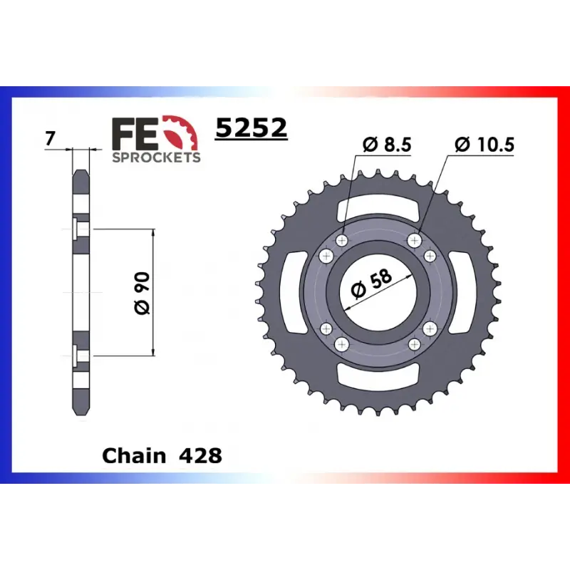 Authentique Couronne Acier 31 dents pour chaine 428 – France Equipement 2412.5251.31