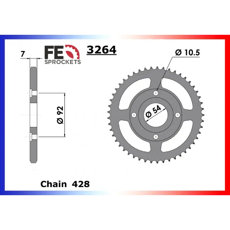 Achat Immédiat Couronne Acier 50 dents pour chaine 428 – France Equipement 2906.3264.50
