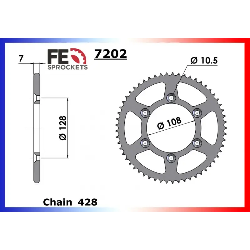 Solde Couronne Acier 57 dents pour chaine 428 – France Equipement 2906.7202.57