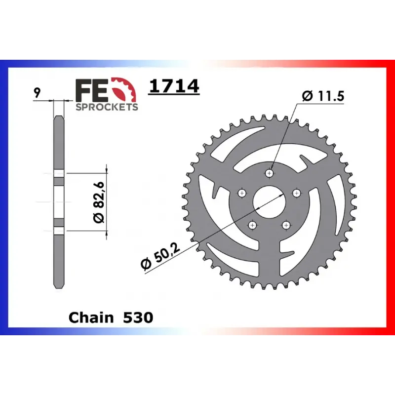 Vente Flash Couronne Acier 48 dents pour chaine 530 – France Equipement 3150.1714C.48