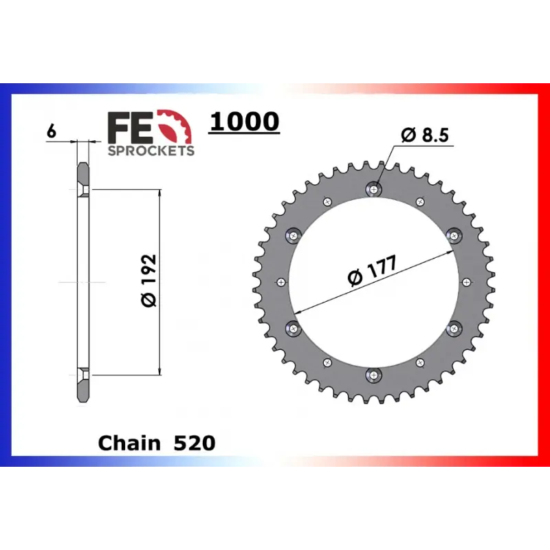 Solde Couronne Acier 48 dents pour chaine 520 – France Equipement 4500.1000.48