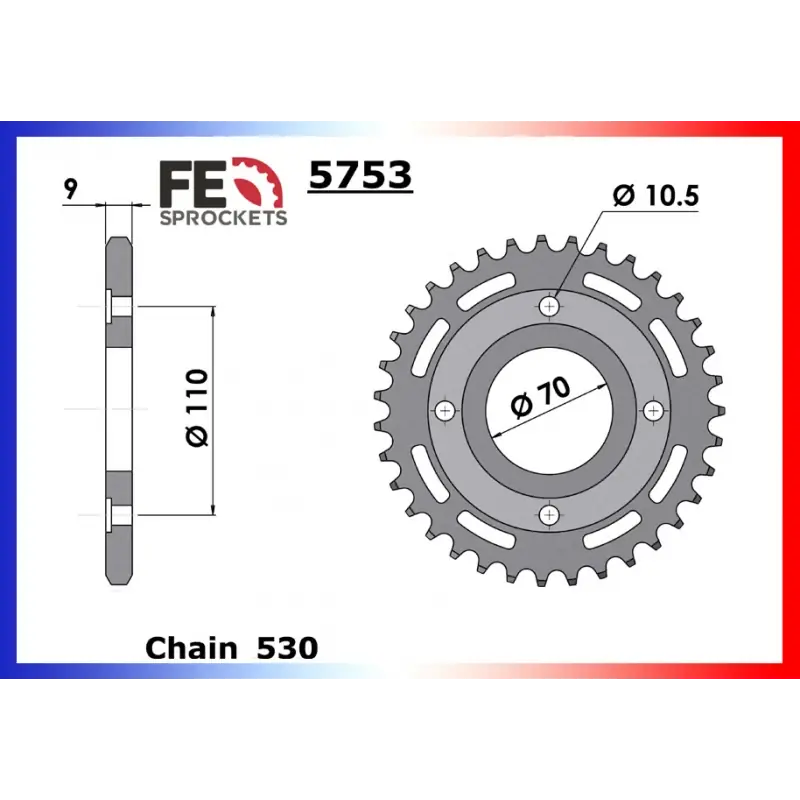 Super Prix Couronne Acier 41 dents pour chaine 530 – France Equipement 4803.5753.41