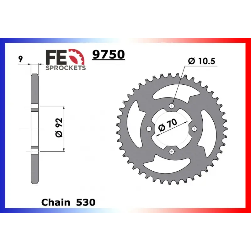 Vente Flash Couronne Acier 36 dents pour chaine 530 – France Equipement 6004.9750.36
