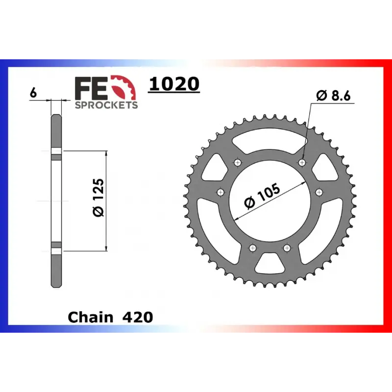 Affaire À Saisir Couronne Acier 45 dents pour chaine 420 – France Equipement 6417.1020.45
