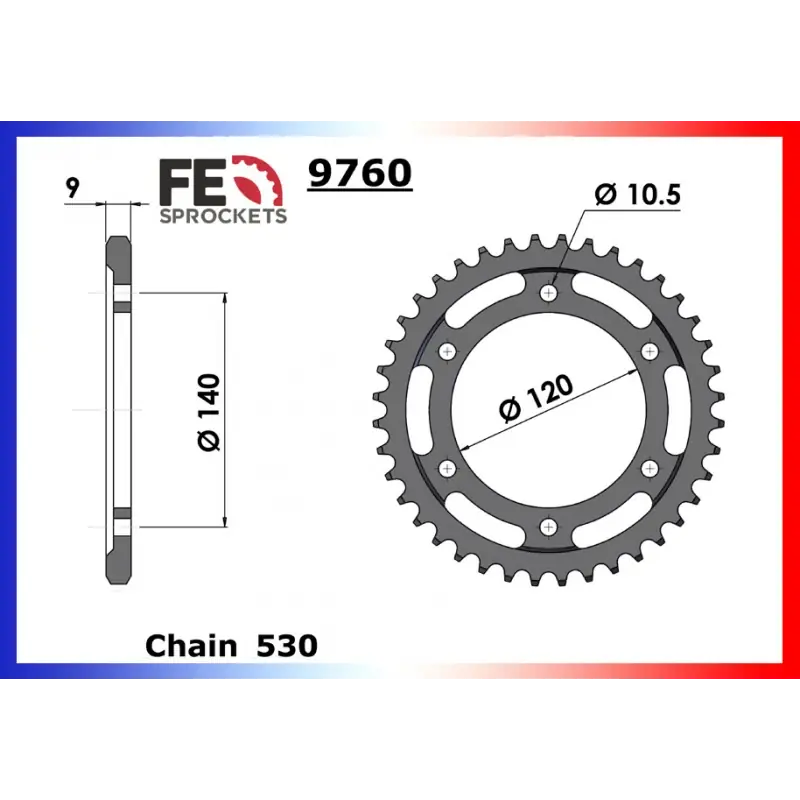 Achat Immédiat Couronne Acier 38 dents pour chaine 530 – France Equipement 9210.9760.38