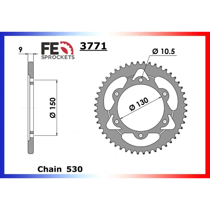 Solde Couronne Acier 41 dents pour chaine 530 – France Equipement 9405.3771.41