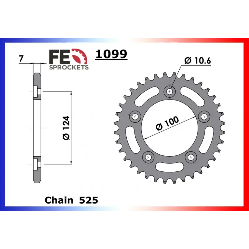Vente Directe Couronne Acier 36 dents pour chaine 525 – France Equipement 9432.1099.36