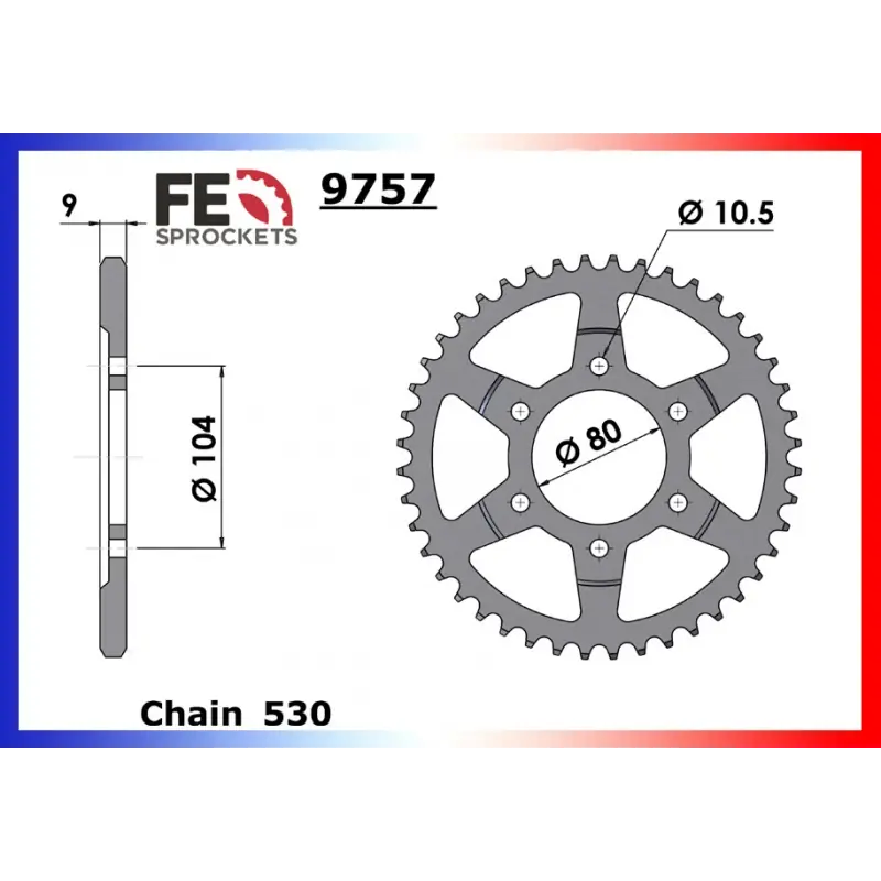 Achetez Aujourd&rsquo;hui Couronne Acier 42 dents pour chaine 530 – France Equipement 9520.9757.42