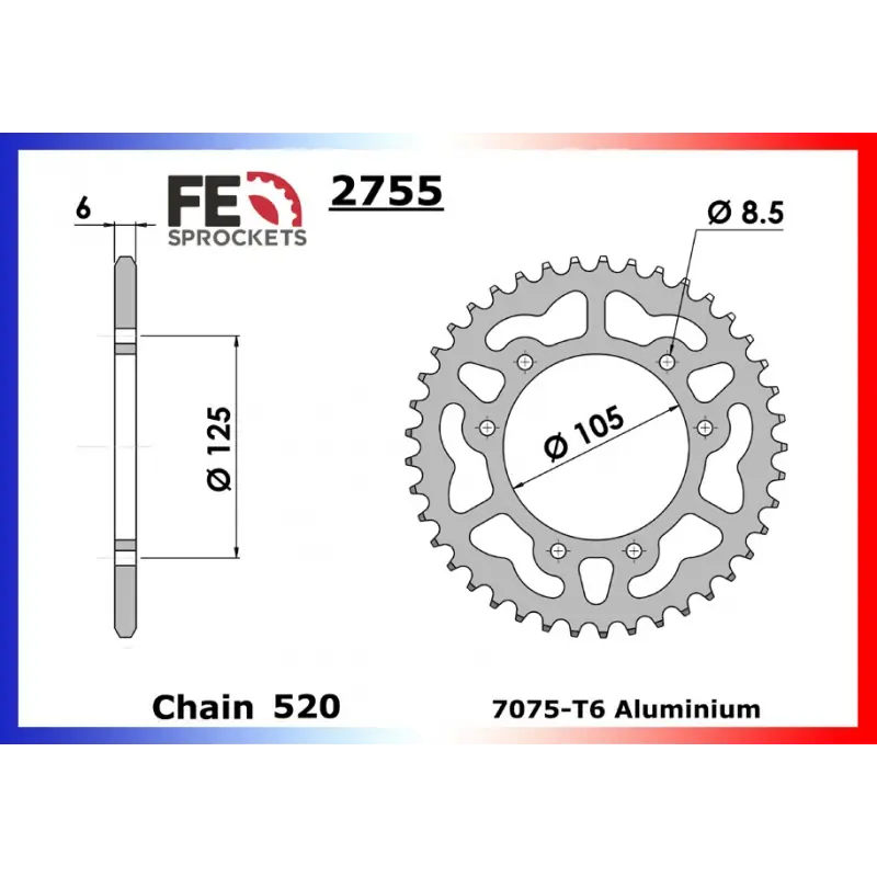 Seulement Aujourd&rsquo;hui Couronne Alu 35 dents pour chaine 520 – France Equipement 2131.2755.351