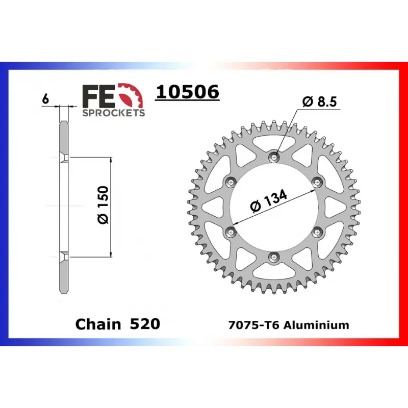 Satisfait Ou Remboursé Couronne Alu 44 dents pour chaine 520 – France Equipement 4904.10506.441