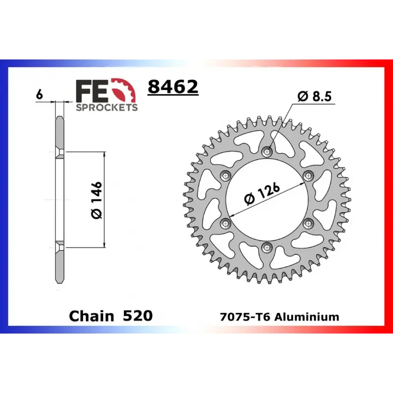Authentique Couronne Alu 47 dents pour chaine 520 – France Equipement 5006.8462.471