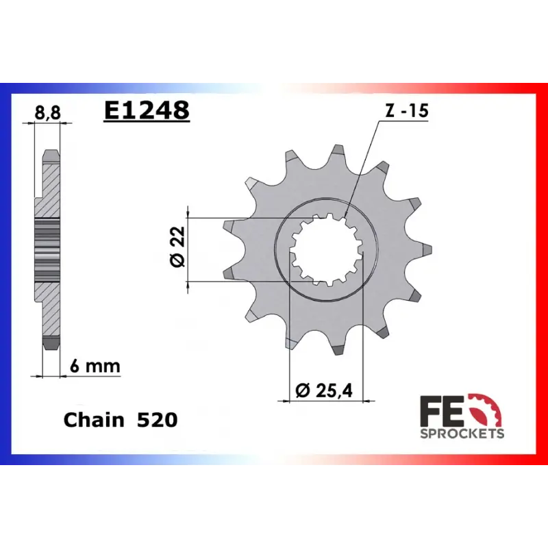Vente Flash Pignon 16 dents pour chaine 520 – France Equipement 10000.E1248.16