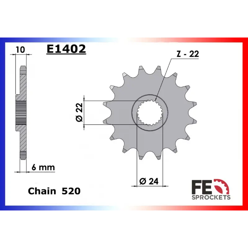 Bon Plan Pignon 17 dents pour chaine 520 – France Equipement 1005.E1402.17