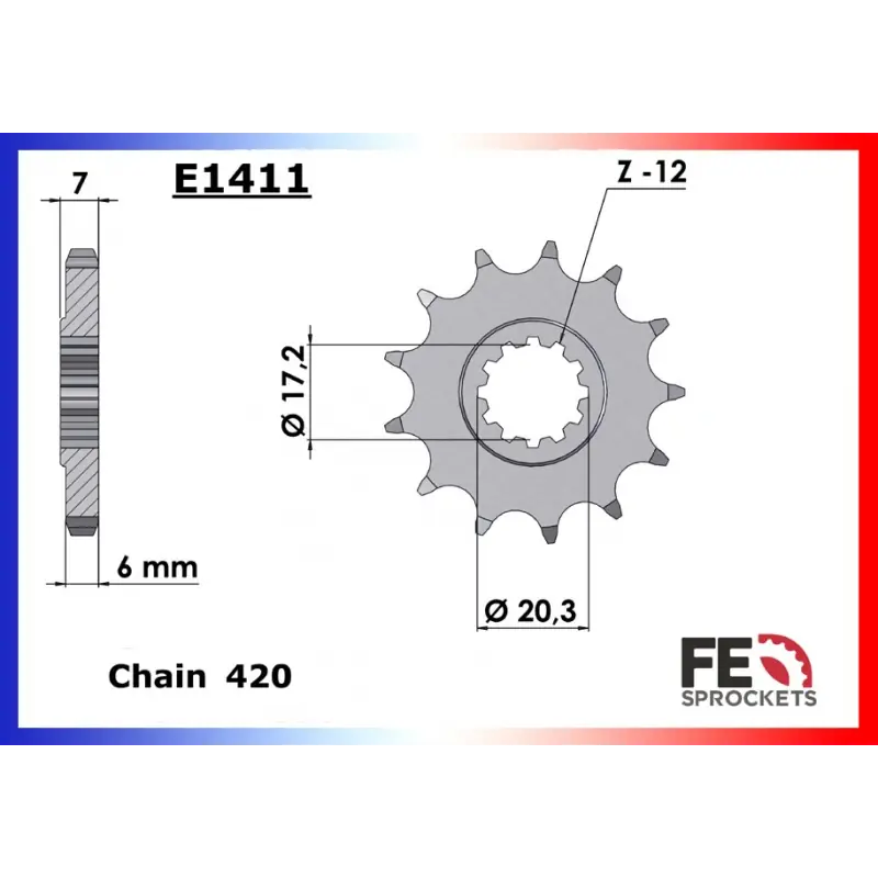 Super Prix Pignon 11 dents pour chaine 420 – France Equipement 1026.E1411.11
