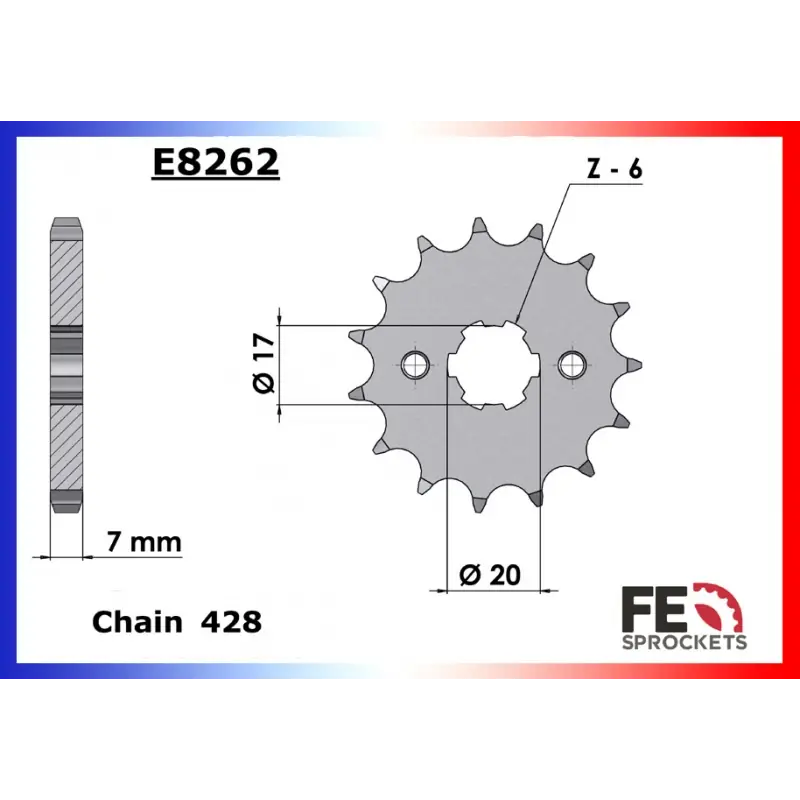 Super Prix Pignon 17 dents pour chaine 428 – France Equipement 1052.E8262.17