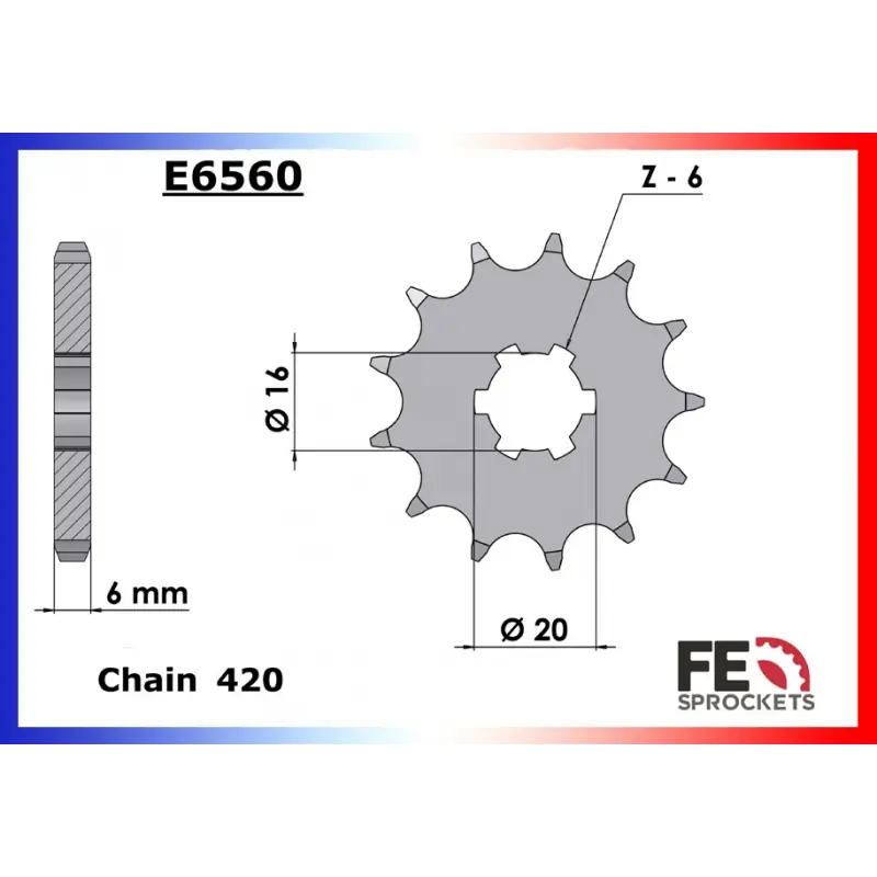 Achetez Aujourd&rsquo;hui Pignon 13 dents pour chaine 420 – France Equipement 1603.E560.13