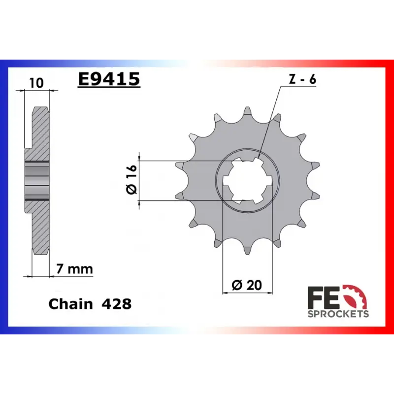 Super Prix Pignon 14 dents pour chaine 428 – France Equipement 2432.E9415.14