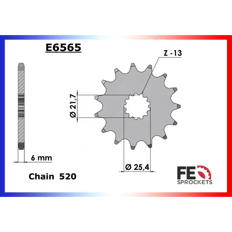 Achat Immédiat Pignon 16 dents pour chaine 520 – France Equipement 4984.E565.16