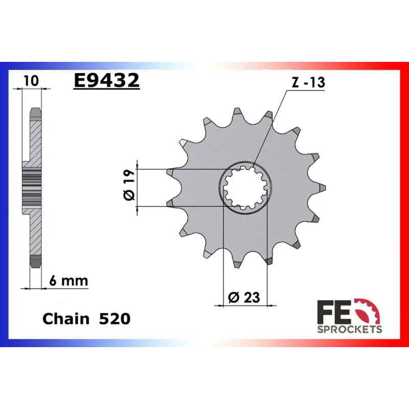 Expédié Aujourd&rsquo;hui Pignon 16 dents pour chaine 520 – France Equipement 5107.E432.16