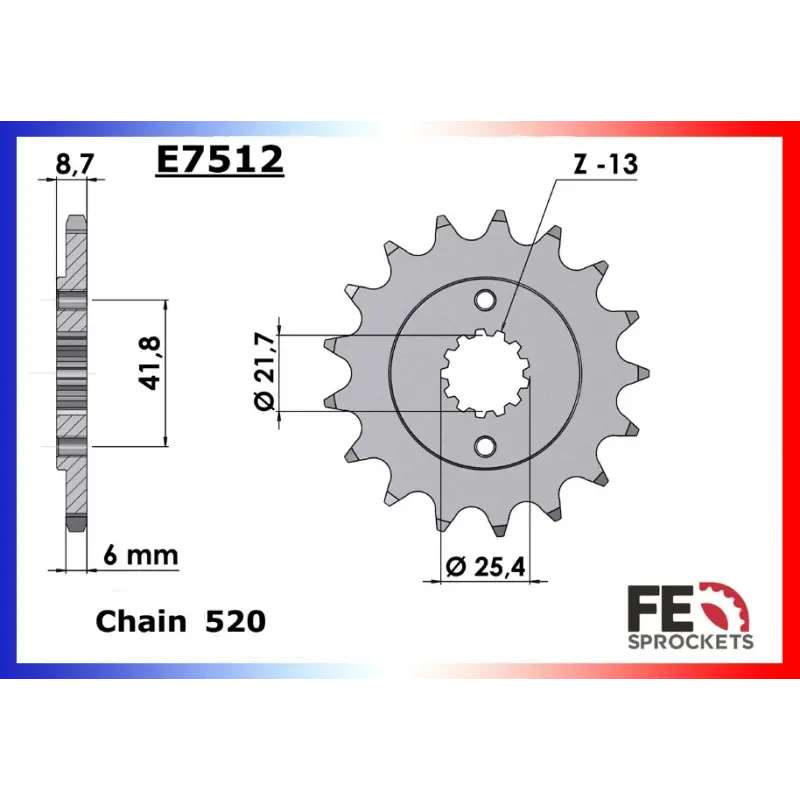 Expédié Aujourd&rsquo;hui Pignon 16 dents pour chaine 520 – France Equipement 8088.E512.16