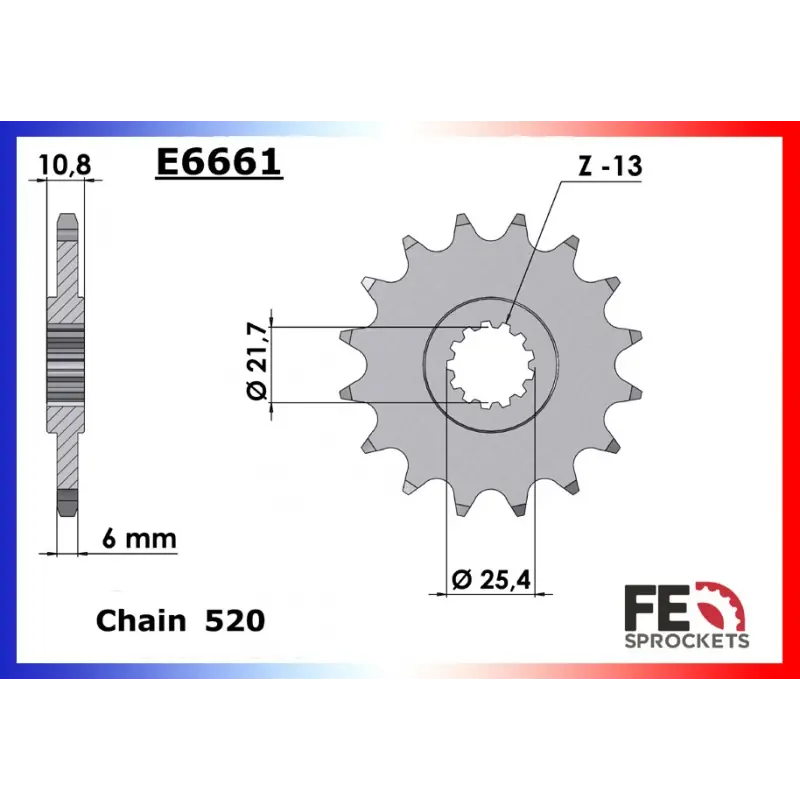 Authentique Pignon 15 dents pour chaine 520 – France Equipement 8756.E6661.15