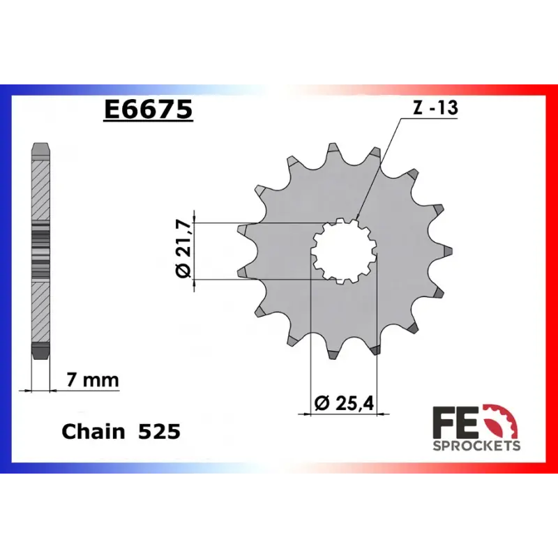 Top Vente Pignon 14 dents pour chaine 525 – France Equipement 8856.E6675.14